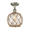 Innovations Lighting Farmhouse Rope 1 Light Semi-Flush Mount Part Of The Ballston Collection 516-1C-SN-G122-8RB