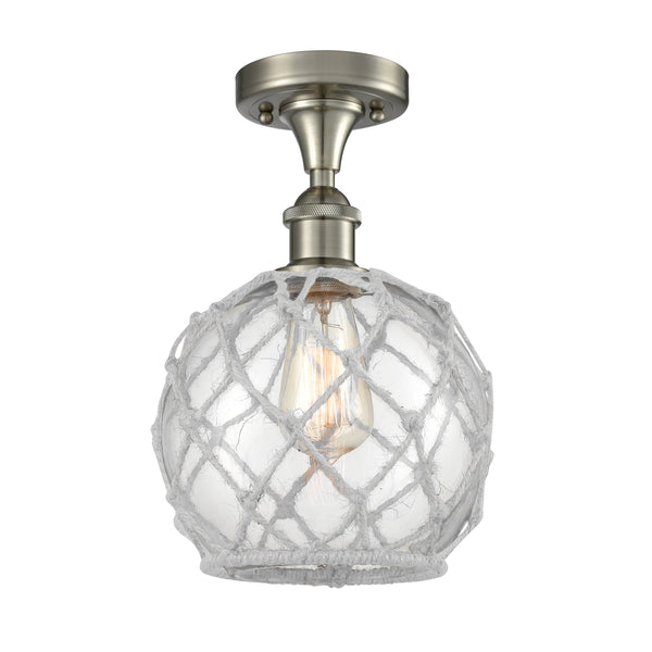 Innovations Lighting Farmhouse Rope 1 Light Semi-Flush Mount Part Of The Ballston Collection 516-1C-SN-G122-8RW
