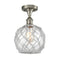 Innovations Lighting Farmhouse Rope 1 Light Semi-Flush Mount Part Of The Ballston Collection 516-1C-SN-G122-8RW