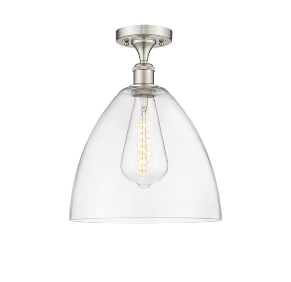Innovations Lighting Ballston Dome 1 Light 12" Semi-Flush Mount 516-1C-SN-GBD-122-LED