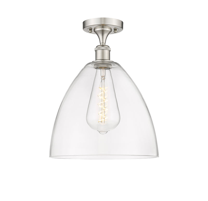 Innovations Lighting Ballston Dome 1 Light 12" Semi-Flush Mount 516-1C-SN-GBD-122-LED