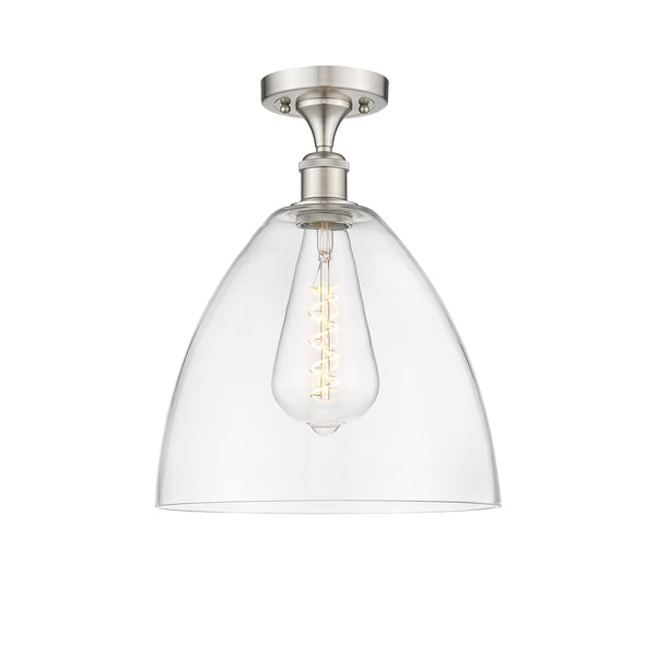 Innovations Lighting Ballston Dome 1 Light 12" Semi-Flush Mount 516-1C-SN-GBD-122