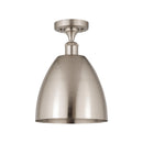 Innovations Lighting Ballston Dome 1 Light" Semi-Flush Mount 516-1C-SN-MBD-9-SN-LED