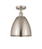 Innovations Lighting Ballston Dome 1 Light" Semi-Flush Mount 516-1C-SN-MBD-9-SN-LED