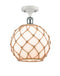 Innovations Lighting Large Farmhouse Rope 1 Light Semi-Flush Mount Part Of The Ballston Collection 516-1C-WPC-G121-10RB-LED