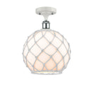 Innovations Lighting Large Farmhouse Rope 1 Light Semi-Flush Mount Part Of The Ballston Collection 516-1C-WPC-G121-10RW