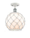 Innovations Lighting Large Farmhouse Rope 1 Light Semi-Flush Mount Part Of The Ballston Collection 516-1C-WPC-G121-10RW-LED