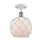 Innovations Lighting Farmhouse Rope 1 Light Semi-Flush Mount Part Of The Ballston Collection 516-1C-WPC-G121-8RW-LED