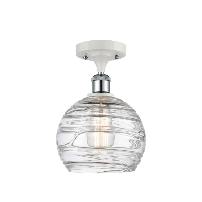 Innovations Lighting Deco Swirl 1 Light 8" Semi-Flush Mount 516-1C-WPC-G1213-8