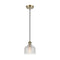 Dayton Mini Pendant shown in the Antique Brass finish with a Clear shade
