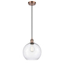 Athens Mini Pendant shown in the Antique Copper finish with a Clear shade