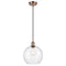 Athens Mini Pendant shown in the Antique Copper finish with a Seedy shade