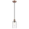 Candor Mini Pendant shown in the Antique Copper finish with a Clear Waterglass shade