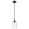 Candor Mini Pendant shown in the Black Antique Brass finish with a Clear Waterglass shade