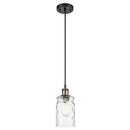 Candor Mini Pendant shown in the Black Antique Brass finish with a Clear Waterglass shade