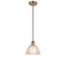 Arietta Mini Pendant shown in the Brushed Brass finish with a Clear shade