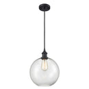 Athens Mini Pendant shown in the Matte Black finish with a Clear shade