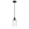 Candor Mini Pendant shown in the Matte Black finish with a Clear Waterglass shade