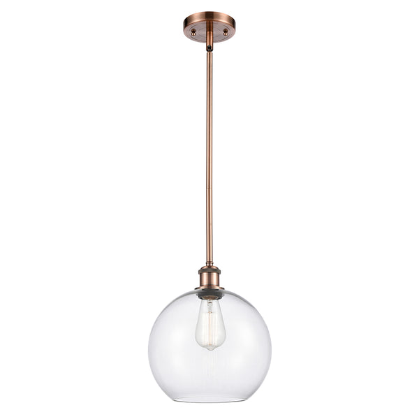 Athens Mini Pendant shown in the Antique Copper finish with a Clear shade