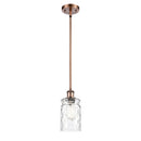 Candor Mini Pendant shown in the Antique Copper finish with a Clear Waterglass shade