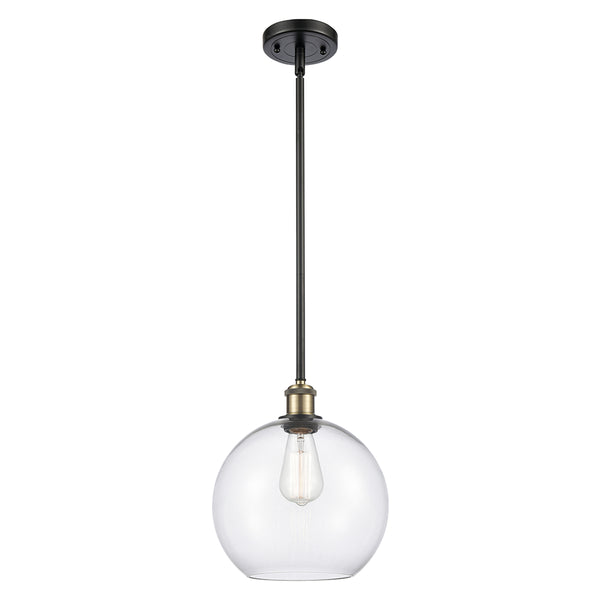 Athens Mini Pendant shown in the Black Antique Brass finish with a Clear shade