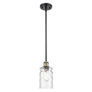 Candor Mini Pendant shown in the Black Antique Brass finish with a Clear Waterglass shade