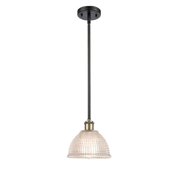 Arietta Mini Pendant shown in the Black Antique Brass finish with a Clear shade
