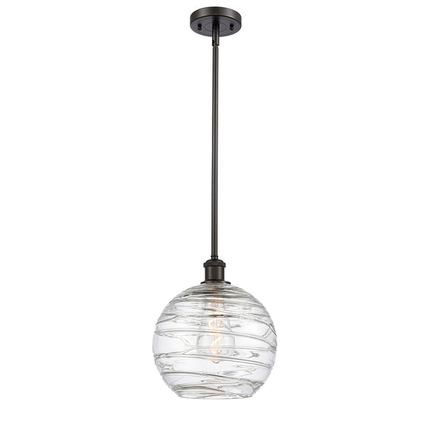 Deco Swirl Mini Pendant shown in the Oil Rubbed Bronze finish with a Clear shade