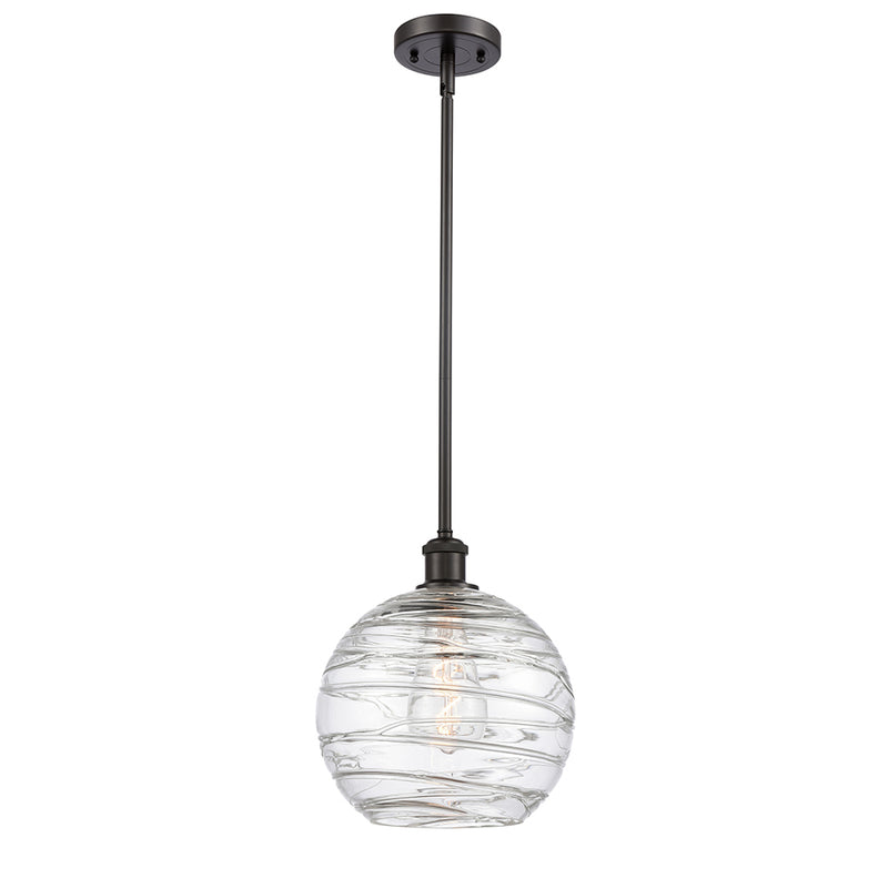 Deco Swirl Mini Pendant shown in the Oil Rubbed Bronze finish with a Clear shade