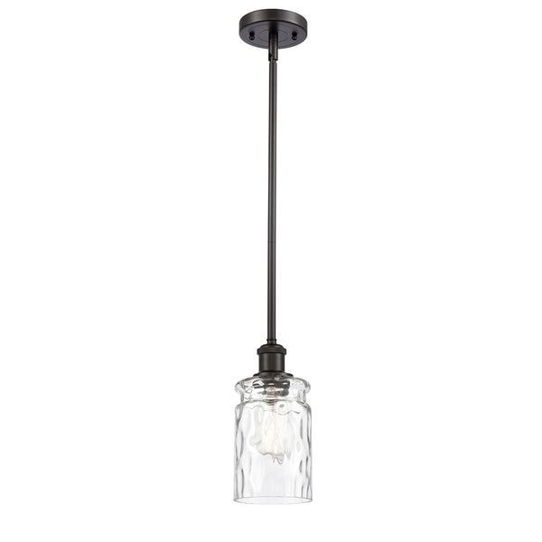 Candor Mini Pendant shown in the Oil Rubbed Bronze finish with a Clear Waterglass shade