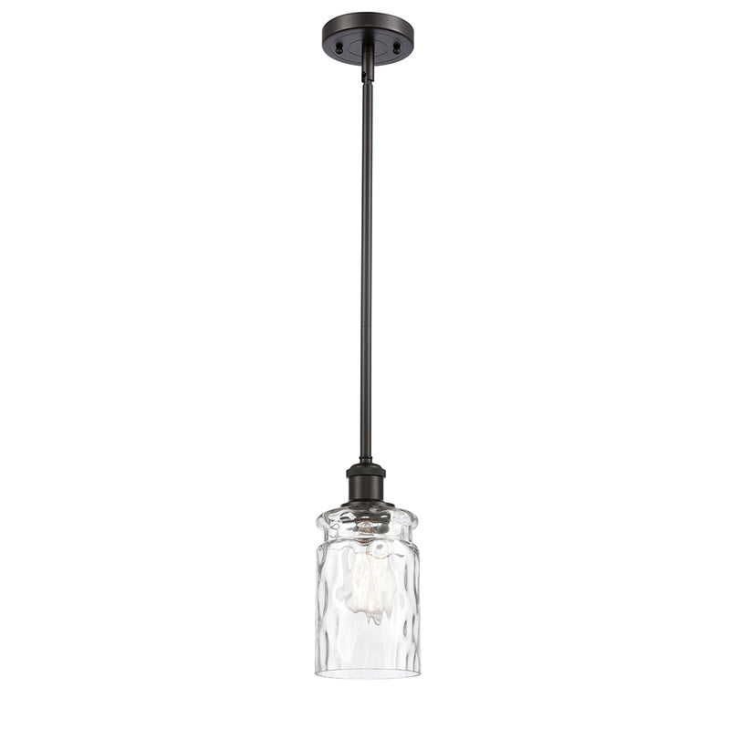 Candor Mini Pendant shown in the Oil Rubbed Bronze finish with a Clear Waterglass shade