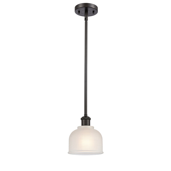 Dayton Mini Pendant shown in the Oil Rubbed Bronze finish with a White shade