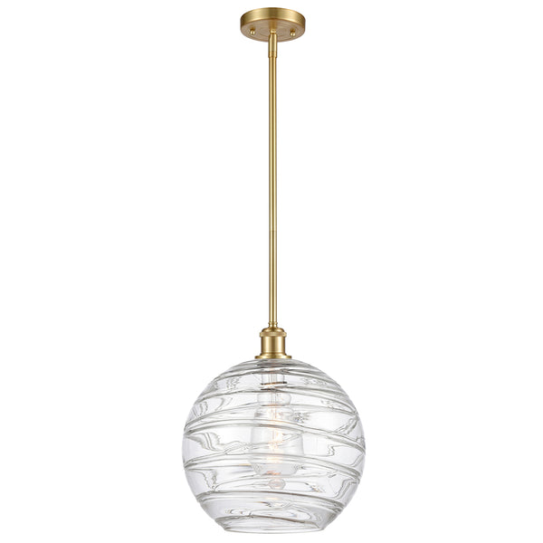 Deco Swirl Mini Pendant shown in the Satin Gold finish with a Clear shade