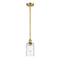 Candor Mini Pendant shown in the Satin Gold finish with a Clear Waterglass shade