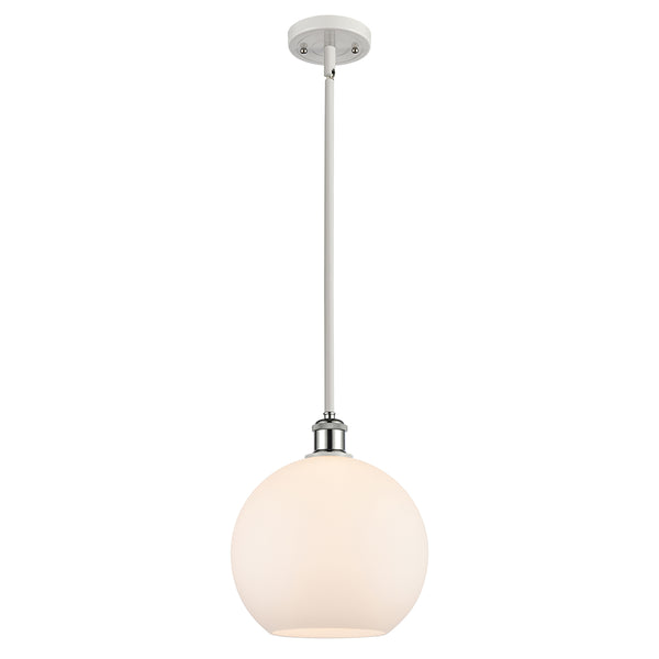 Athens Mini Pendant shown in the White and Polished Chrome finish with a Matte White shade