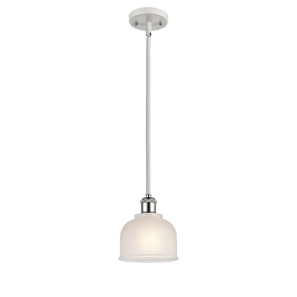 Dayton Mini Pendant shown in the White and Polished Chrome finish with a White shade