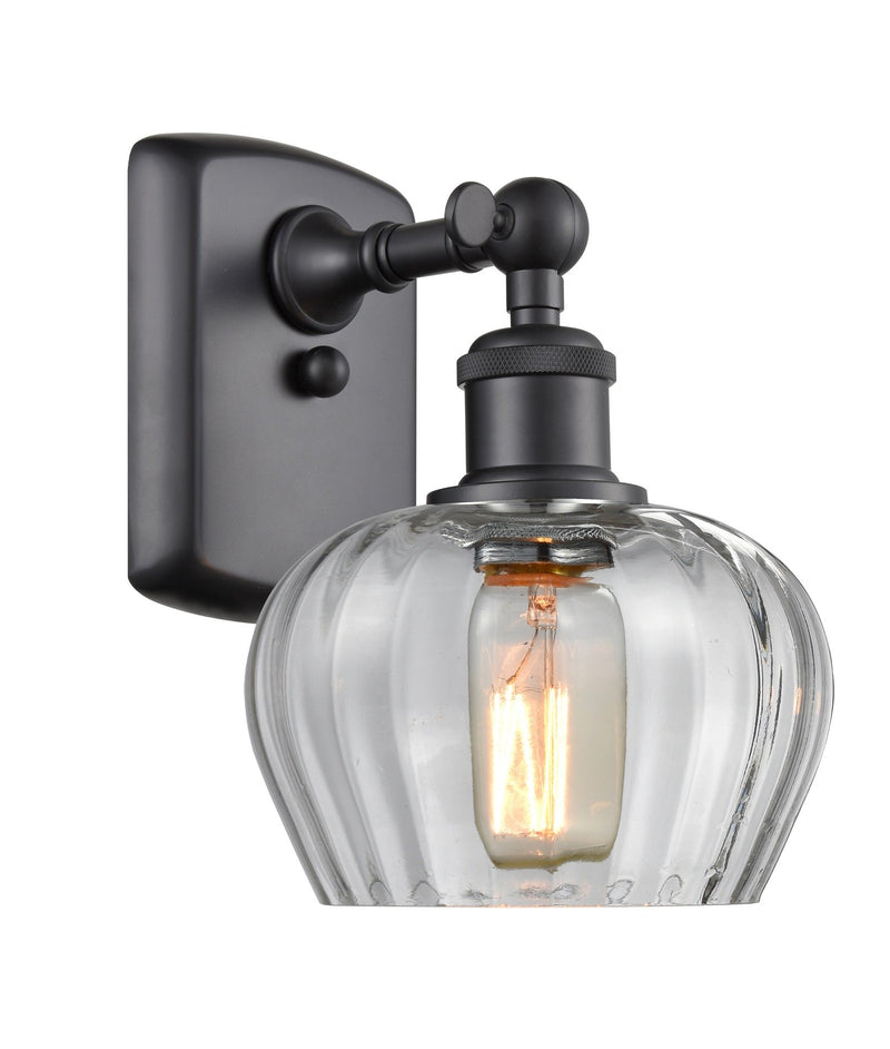 Innovations Lighting Fenton 1-100 watt 6.5 inch Matte Black Sconce  Clear glass   180 Degree Adjustable Swivels 5161WBKG92