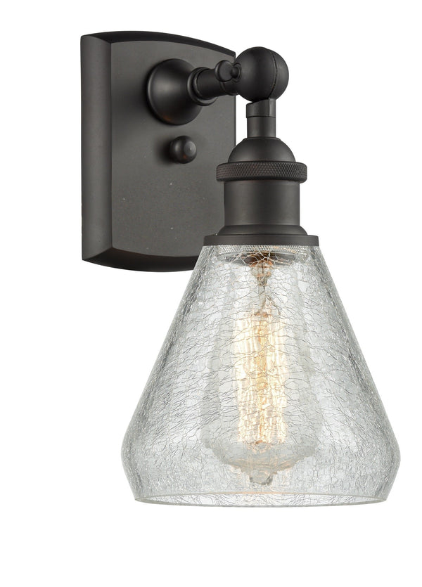 Innovations Lighting Conesus 1-100 watt 6 inch Oil Rubbed Bronze Sconce Clear Crackle Glass 180 Degree Adjustable Swivels 5161WOBG275