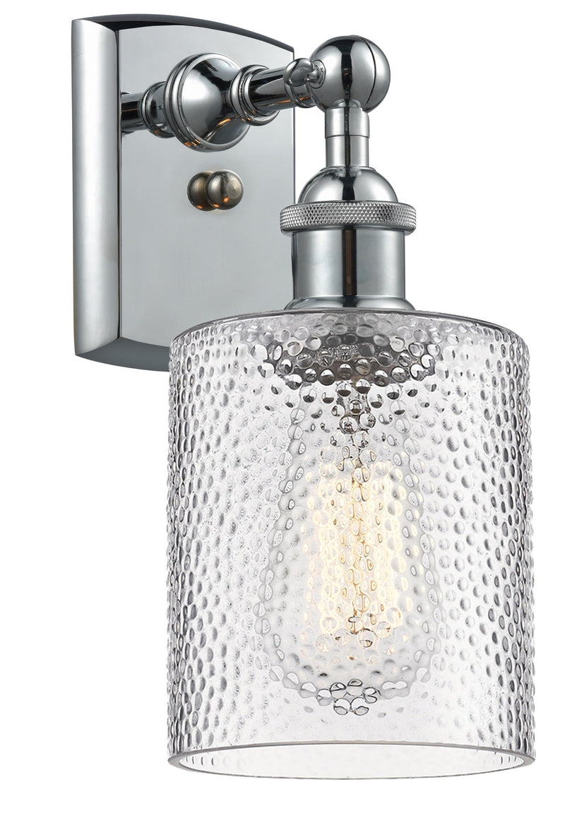 Innovations Lighting Cobbleskill 1-100 watt 5 inch Polished Chrome Sconce Clear Ripple Glass  180 Degree Adjustable Swivels 5161WPCG112