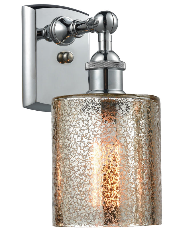 Innovations Lighting Cobbleskill 1-100 watt 5 inch Polished Chrome Sconce  Mercury glass   180 Degree Adjustable Swivels 5161WPCG116