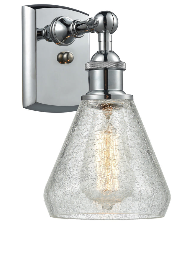 Innovations Lighting Conesus 1-100 watt 6 inch Polished Chrome Sconce Clear Crackle glass  180 Degree Adjustable Swivels 5161WPCG275