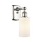 Clymer Sconce shown in the Polished Nickel finish with a Matte White shade