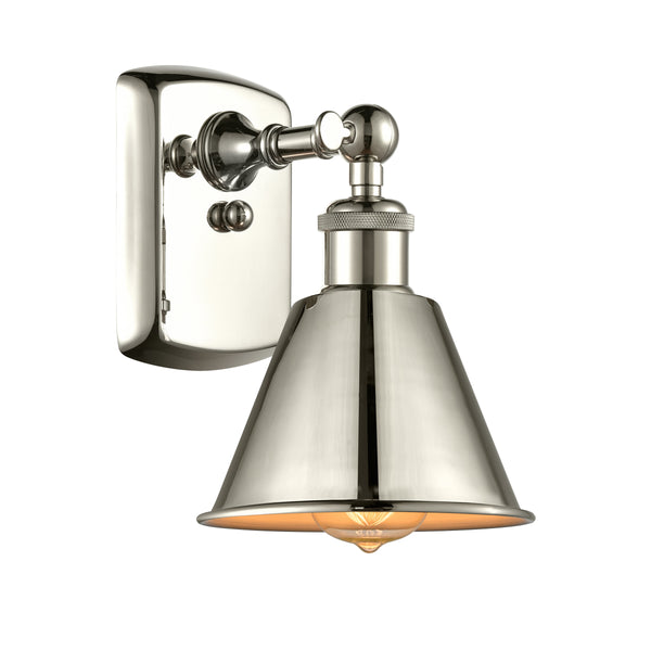 Smithfield Sconce shown in the Polished Nickel finish with a Polished Nickel shade