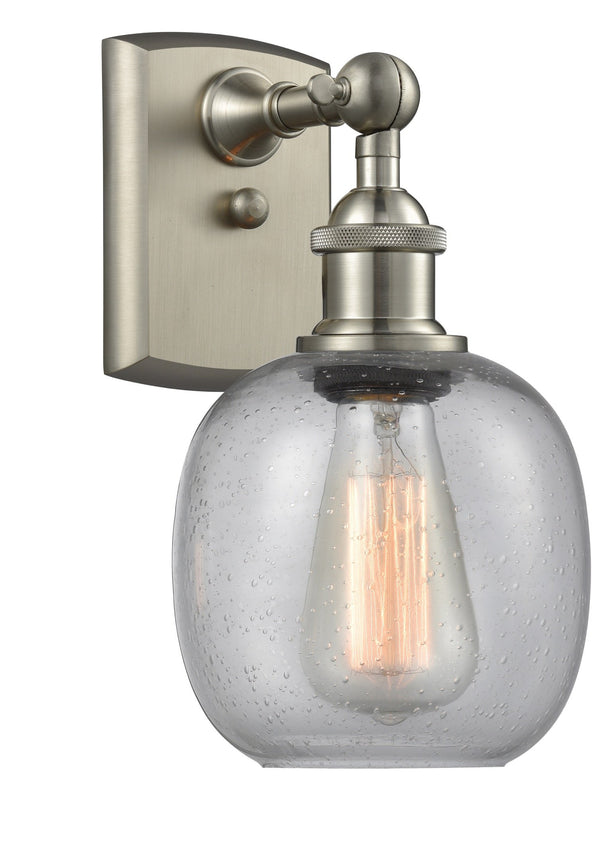 Innovations Lighting Belfast 1-100 watt 6 inch Brushed Satin Nickel Sconce  Seedy glass   180 Degree Adjustable Swivels 5161WSNG104