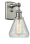 Innovations Lighting Conesus 1-100 watt 6 inch Brushed Satin Nickel Sconce Clear Crackle glass 180 Degree Swivels 5161WSNG275