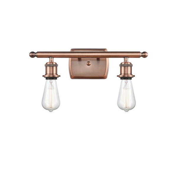 Bare Bulb Bath Vanity Light shown in the Antique Copper finish
