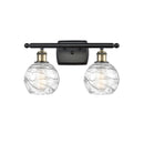 Deco Swirl Bath Vanity Light shown in the Black Antique Brass finish with a Clear shade