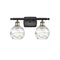Deco Swirl Bath Vanity Light shown in the Black Antique Brass finish with a Clear shade