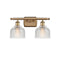 Dayton Bath Vanity Light shown in the Brushed Brass finish with a Clear shade