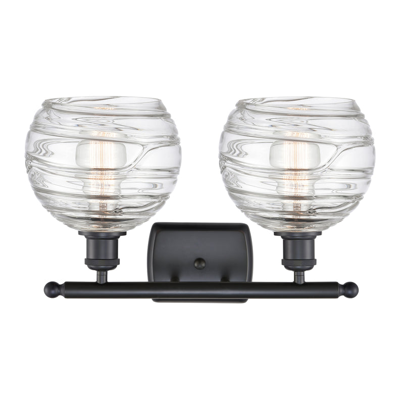 Innovations Lighting Deco Swirl 2 Light 16" Bath Vanity Light 516-2W-BK-G1213-8-LED